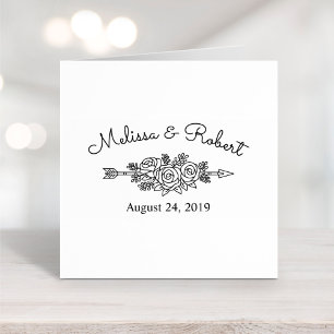Floral Tribal Arrow Save the Date Wedding Self-inking Stamp