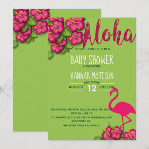 Floral Tropical Aloha Baby Baby Shower Card