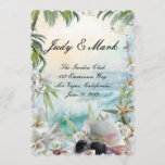 Floral Tropical Beach Wedding Menu Card<br><div class="desc">Accentuate your decor by adding a menu card. As your guests look forward to the bride and groom's entrance or the presenting of the guest of honour, they can find a menu card at their setting adds a nice touch. Personalise and create your menu by adding, and changing the text...</div>