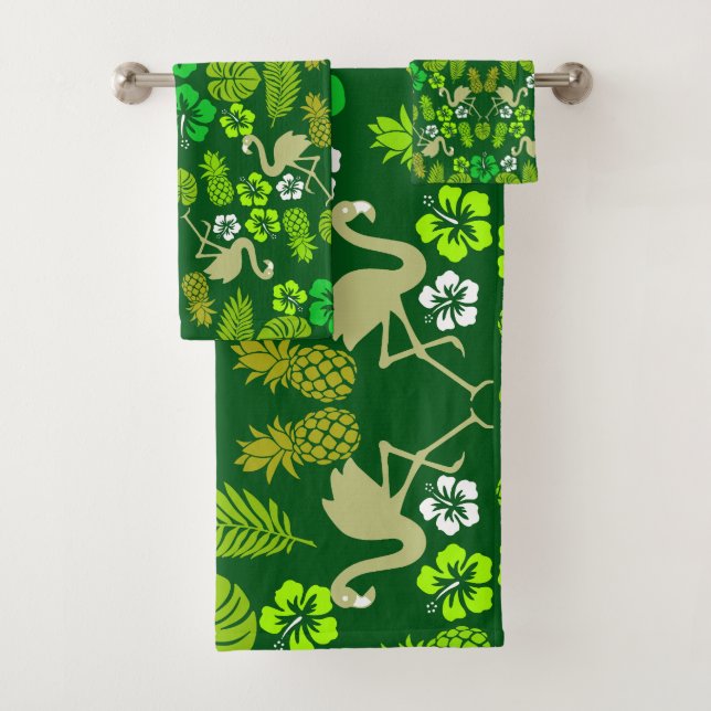 Floral Tropical Fruit Patterned Bath Towel Set (Insitu)
