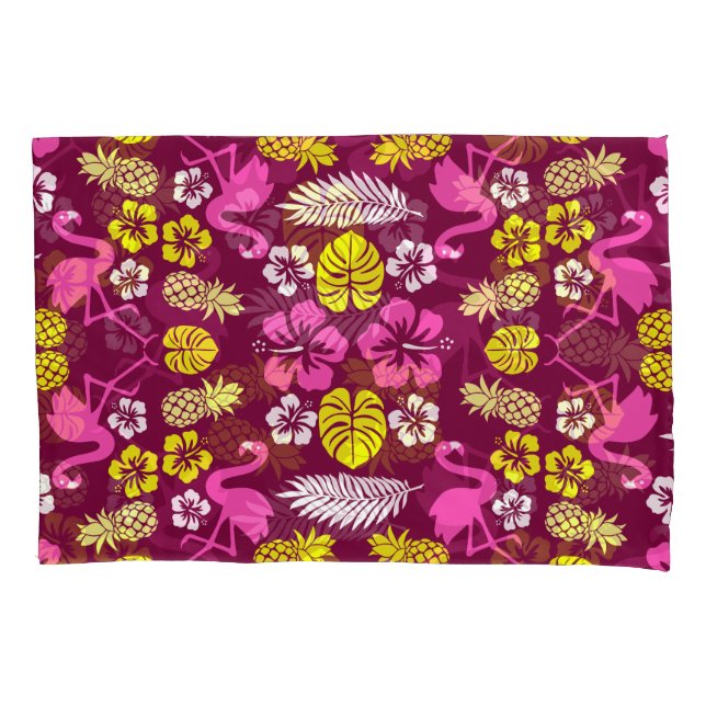 Floral Tropical Fruit Patterned Pillowcase (Front-Left)