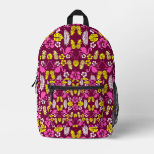 Floral Tropical Fruit Patterned Printed Backpack