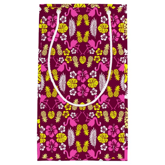 Floral Tropical Fruit Patterned Small Gift Bag (Front)