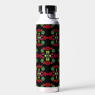 Floral Tropical Fruit Patterned Water Bottle