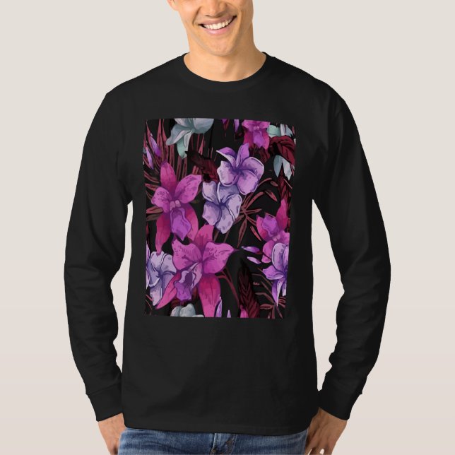 Floral Tropical Seamless Pattern T-Shirt (Front)