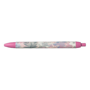 Floral/Tropical spring/easter pastel Blue Ink Pen