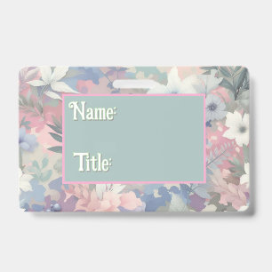 Floral/Tropical spring/easter pastel ID Badge
