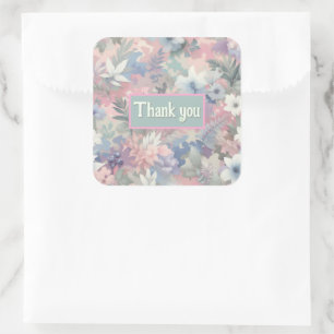 Floral/Tropical spring/easter pastel Square Sticker