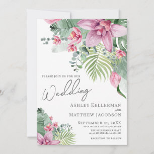 Floral Tropical Wedding Invitation