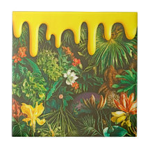 Floral Troplical Flower Mix Dripping Effect
