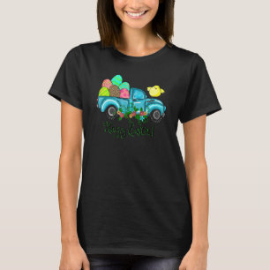Floral Truck With Eggs & Chick Teens Girls Kids Ha T-Shirt