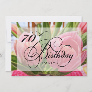 Floral Tulip 70th Birthday Party Invitation