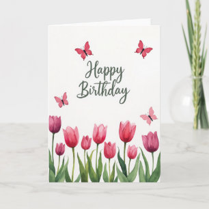 Floral Tulip Birthday Card