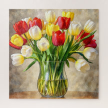 Floral Tulip Vase – Colourful Botanical Jigsaw Puz