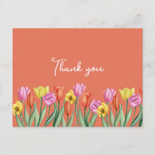 Floral Tulips Birthday Party Postcard