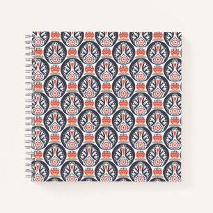 Floral Turkey Folk Art Pattern Notebook