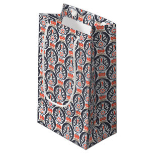 Floral Turkey Folk Art Pattern Small Gift Bag