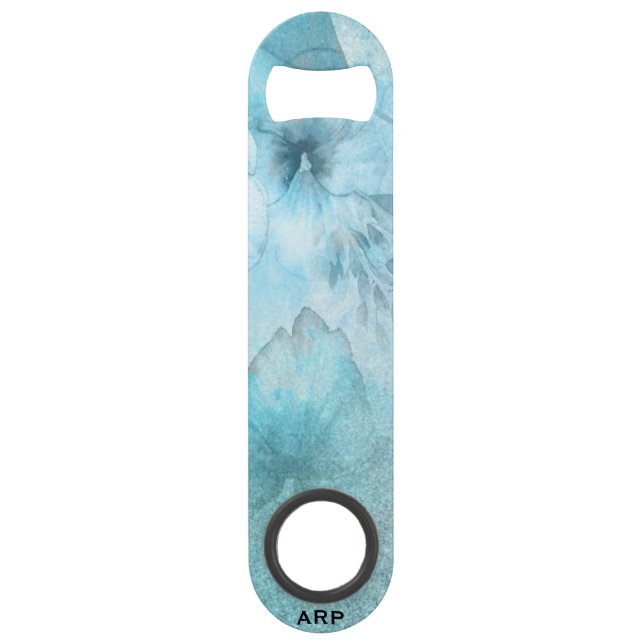 *~* Floral Turquoise Glitter Celestial Watercolor (Front)