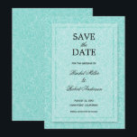Floral Turquoise Save The Date<br><div class="desc">A white rose outline pattern on a turquoise (or any colour) background,  these save the date cards are perfect for your wedding or any other occasion. If you like thicker paper,  use the Matte paper or for a shimmery look,  the Pearl Shimmer paper. MATCHING items in our store.</div>
