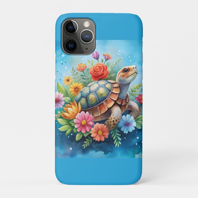 Floral Turtle Case-Mate iPhone Case (Back)
