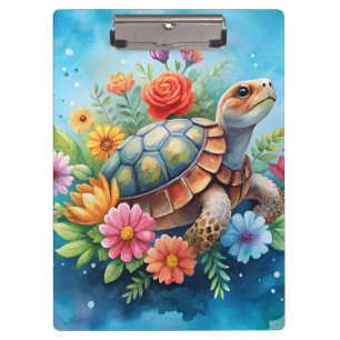 Floral Turtle Clipboard