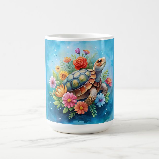 Floral Turtle Coffee Mug (Center)