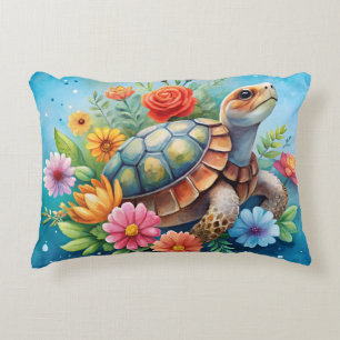 Floral Turtle Decorative Cushion