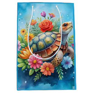 Floral Turtle Medium Gift Bag