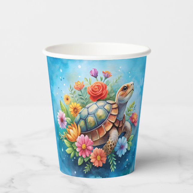 Floral Turtle Paper Cups (Back)