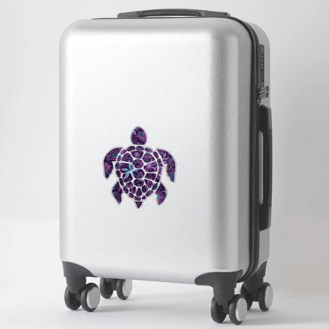 Floral Turtle Sticker (Suitcase)