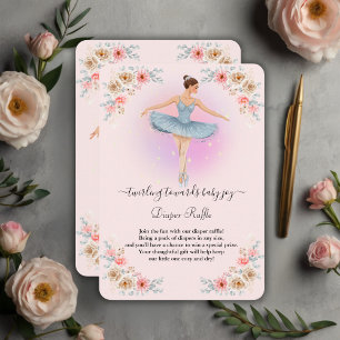 Floral Twirling Ballerina Watercolor Baby Shower Enclosure Card