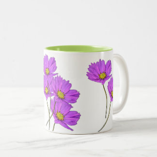 Floral Two Purple Cosmos Two-Tone Coffee Mug