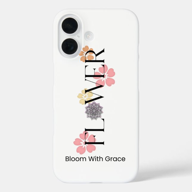 Floral Typography Phone Case (Back)