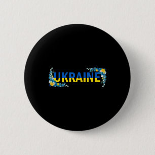 Floral Ukraine I Stand With Ukraine support Ukrai 6 Cm Round Badge