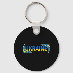 Floral Ukraine I Stand With Ukraine support Ukrai Key Ring