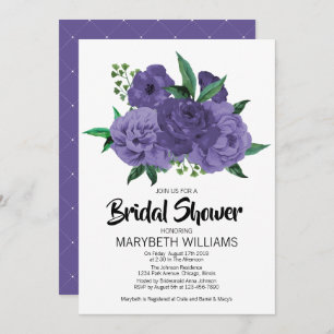 Floral Ultra Violet Purple Bridal Shower Card
