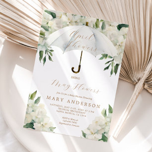 Floral Umbrella April Showers Bring May Flowers Invitation