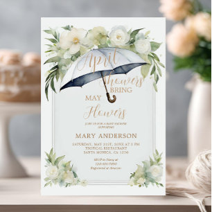 Floral Umbrella April Showers Bring May Flowers Invitation