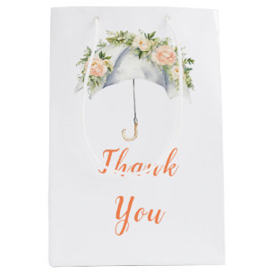 Floral Umbrella Baby Shower Medium Gift Bag
