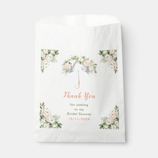 Floral Umbrella Bridal Shower Favour Bag (Front)