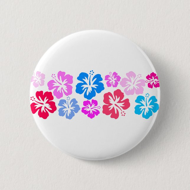Floral und pink 6 cm round badge (Front)