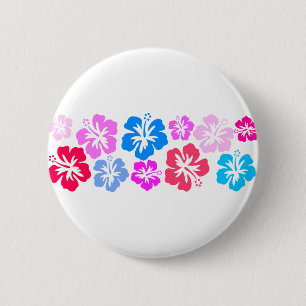 Floral und pink 6 cm round badge