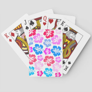 Floral und pink playing cards