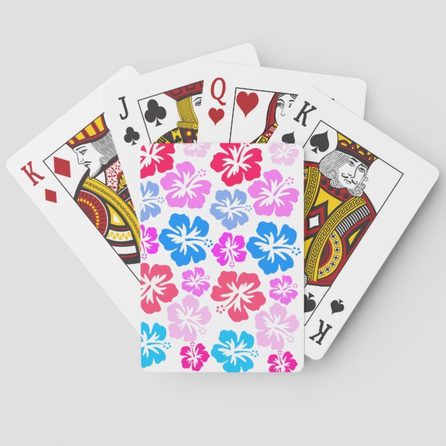 Floral und pink playing cards (Back)