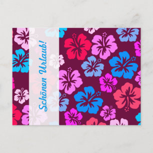 Floral und pink postcard