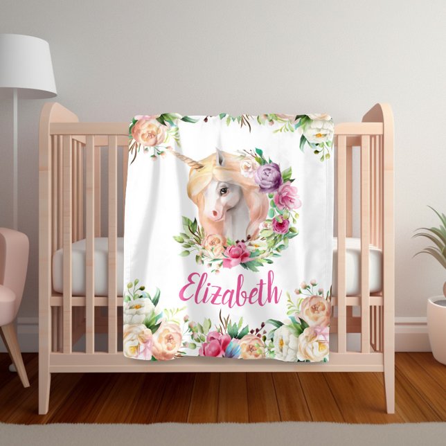Floral Unicorn Girl's Blanket (Creator Uploaded)