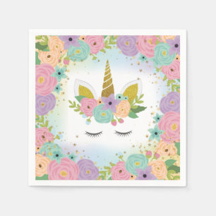 Floral Unicorn Napkin