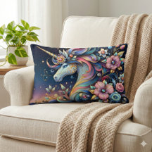 Floral Unicorn Night Fantasy