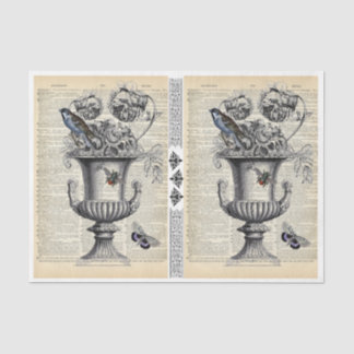 Floral Urn with Bird & Bee Tissue Paper