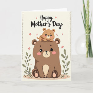 Floral Ursine Mother Card